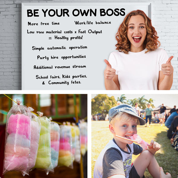 EUROCHEF 1000W Commercial Cotton Candy Machine Fairy Floss Maker with Transparent Shield EuroChef