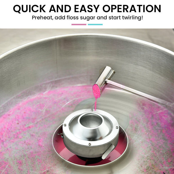 EUROCHEF 1000W Commercial Cotton Candy Machine Fairy Floss Maker EuroChef