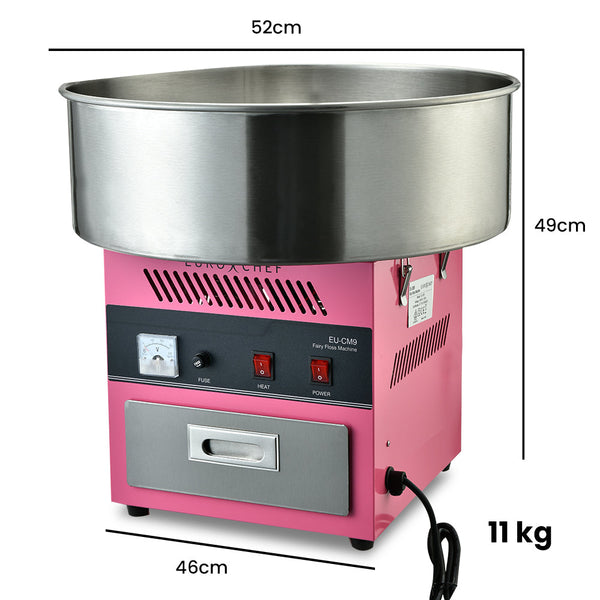 EUROCHEF 1000W Commercial Cotton Candy Machine Fairy Floss Maker EuroChef