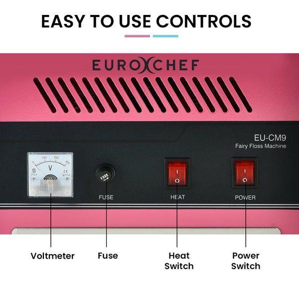 EUROCHEF 1000W Commercial Cotton Candy Machine Fairy Floss Maker EuroChef