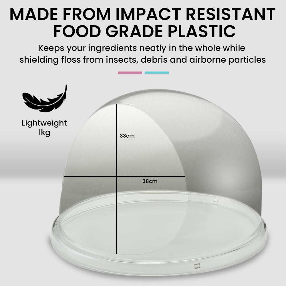 EUROCHEF Commercial Fairy Floss Cotton Candy Maker Machine Bubble Cover 52cm EuroChef