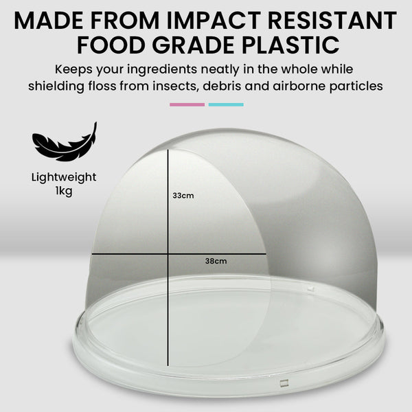 EUROCHEF Commercial Fairy Floss Cotton Candy Maker Machine Bubble Cover 52cm EuroChef