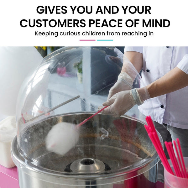 EUROCHEF Commercial Fairy Floss Cotton Candy Maker Machine Bubble Cover 52cm EuroChef