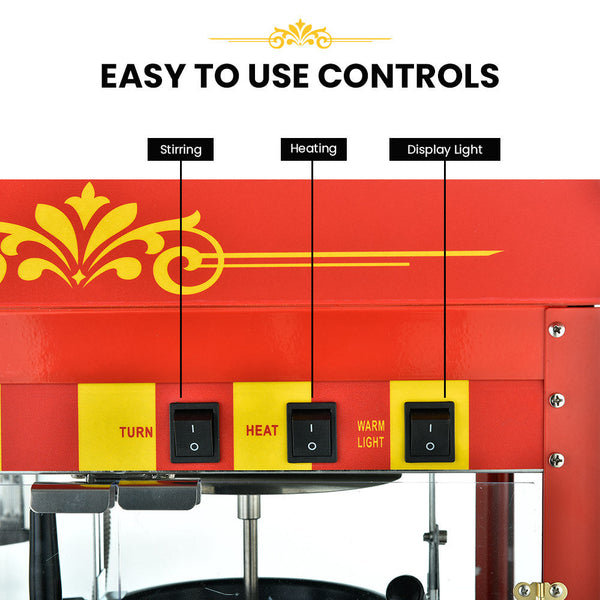 EUROCHEF Commercial Electric Popcorn Maker Machine Pop Corn Popper Cooker EuroChef