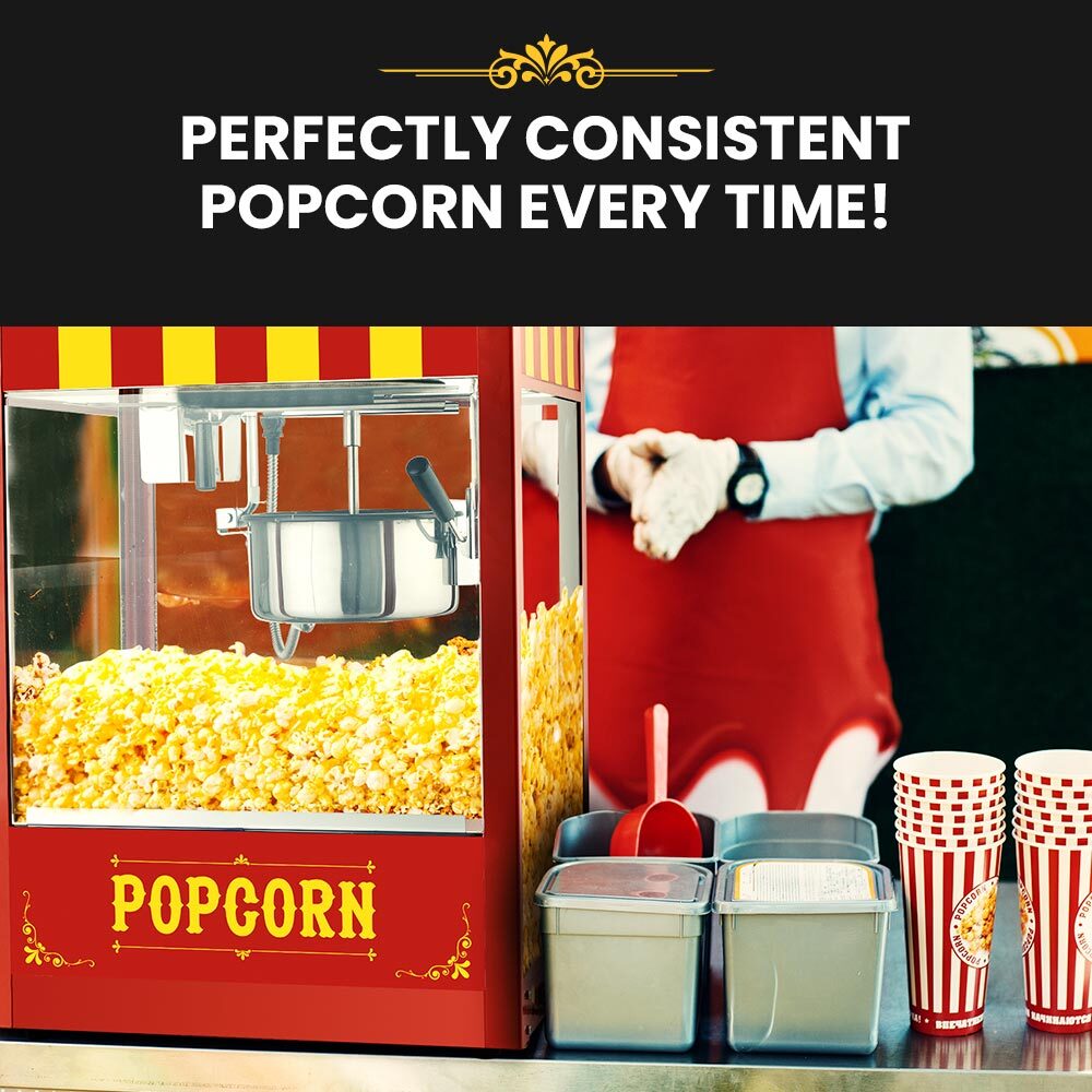 EUROCHEF Commercial Electric Popcorn Maker Machine Pop Corn Popper Cooker EuroChef