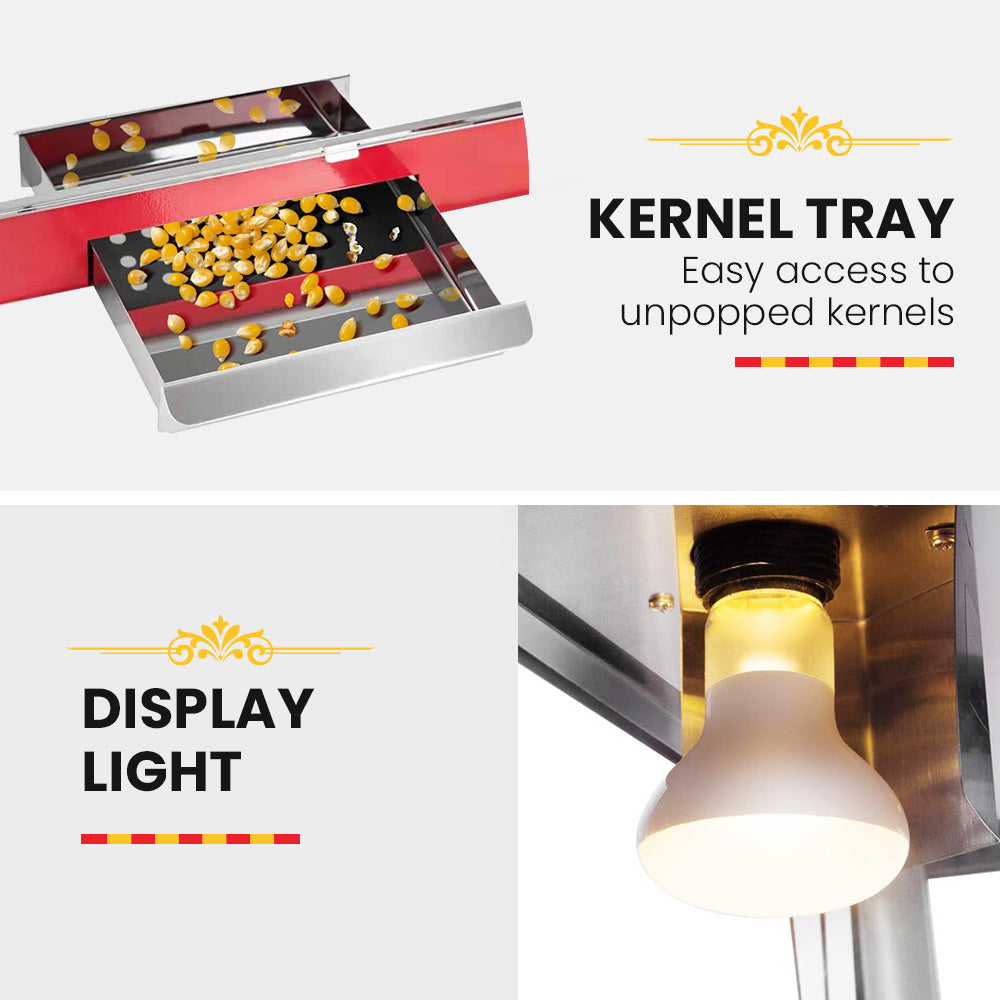EUROCHEF Commercial Electric Popcorn Maker Machine Pop Corn Popper Cooker EuroChef