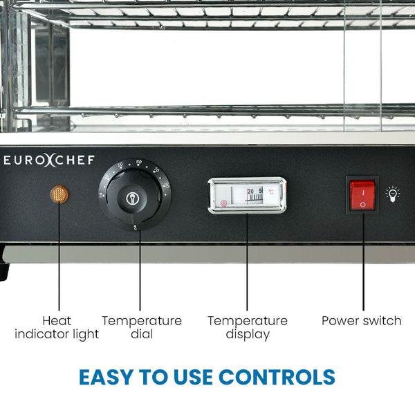 EUROCHEF Electric Food Warmer Display, 1000W, 4-Tier Stainless Steel EuroChef