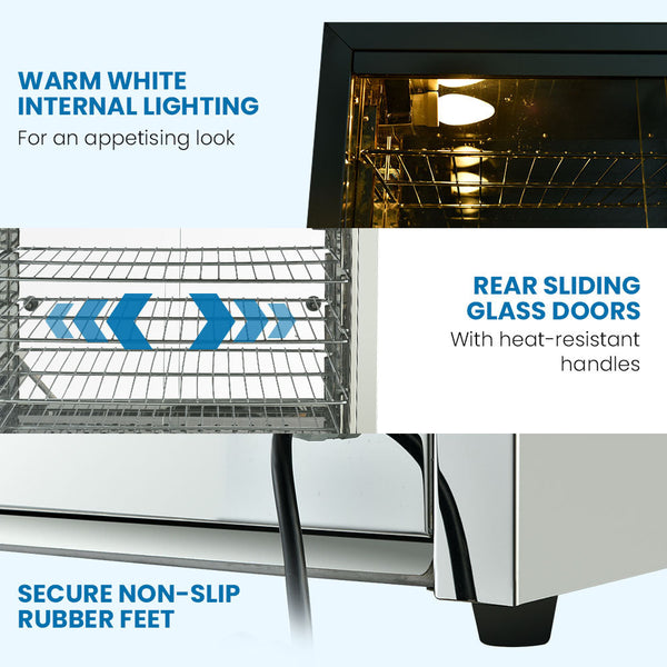 EUROCHEF Electric Food Warmer Display, 1000W, 4-Tier Stainless Steel EuroChef