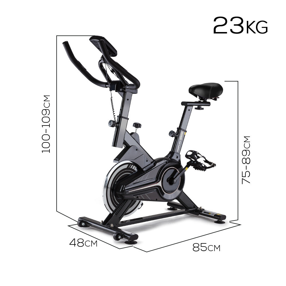 PROFLEX Spin Bike Flywheel Commercial Gym Exercise Home Fitness Grey PROFLEX