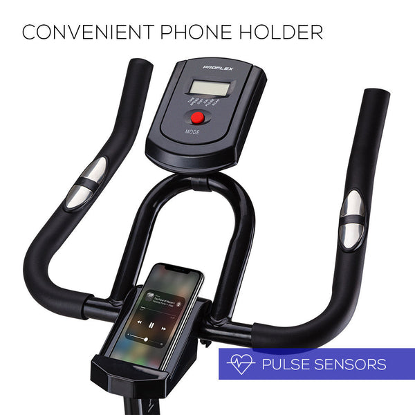 PROFLEX Spin Bike Flywheel Commercial Gym Exercise Home Fitness Grey PROFLEX