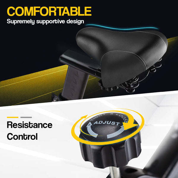 PROFLEX Commercial Spin Bike Flywheel Exercise Fitness Home Gym Yellow PROFLEX