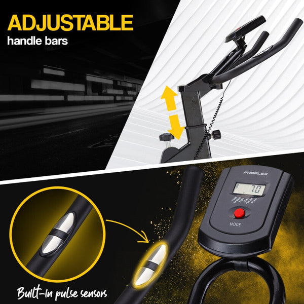 PROFLEX Commercial Spin Bike Flywheel Exercise Fitness Home Gym Yellow PROFLEX