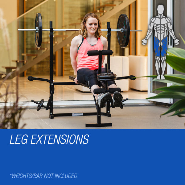 PROFLEX 7in1 Weight Bench Press Multi-Station Home Gym Leg Curl Equipment Set PROFLEX