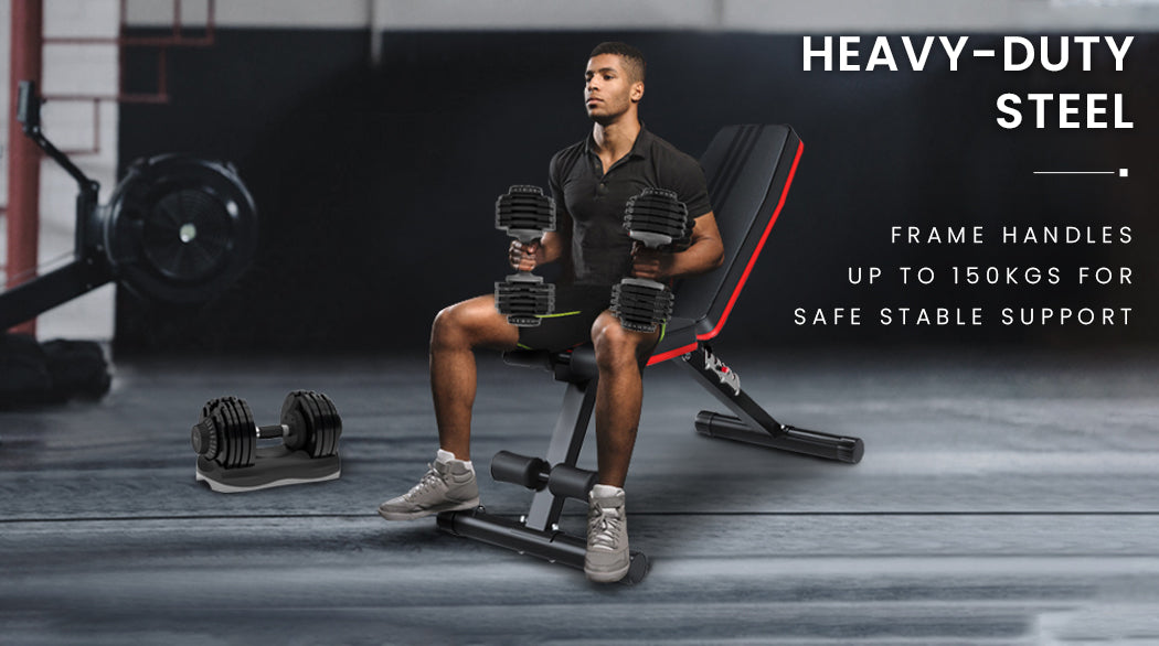 PROFLEX Weight Bench Workout Gym Press Adjustable Lifting Fitness Folding Bands PROFLEX