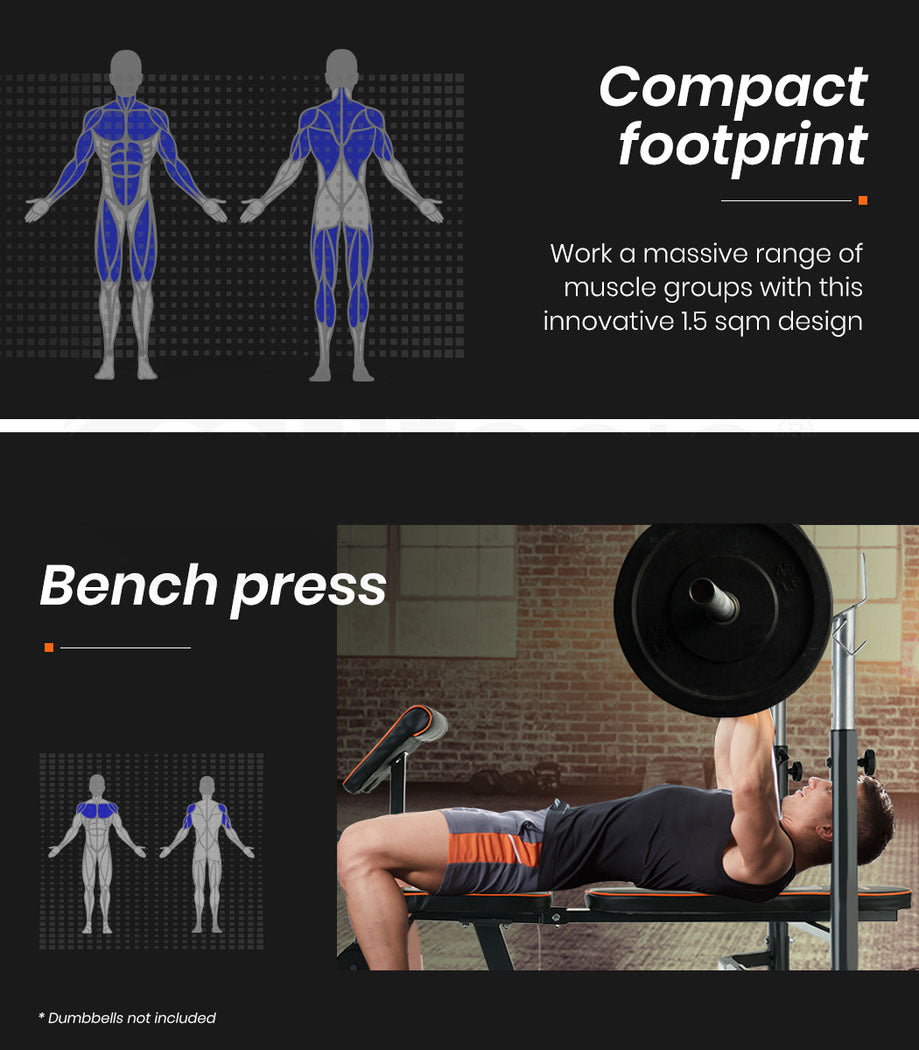 PROFLEX Weight Bench Workout Gym Press Adjustable Home Lifting Fitness Incline PROFLEX