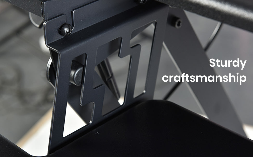 FORTIA Desk Riser Monitor Standing Stand For Corner Desk Adjustable Black Fortia