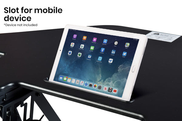 FORTIA Desk Riser Monitor Standing Stand For Corner Desk Adjustable Black Fortia