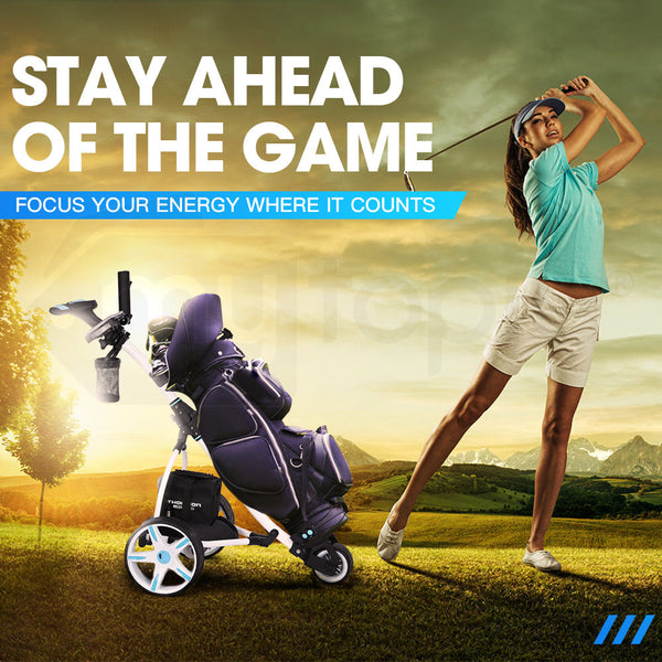 THOMSON Golf Buggy Electric Trolley Automatic Motorised Foldable Cart Powered Thomson