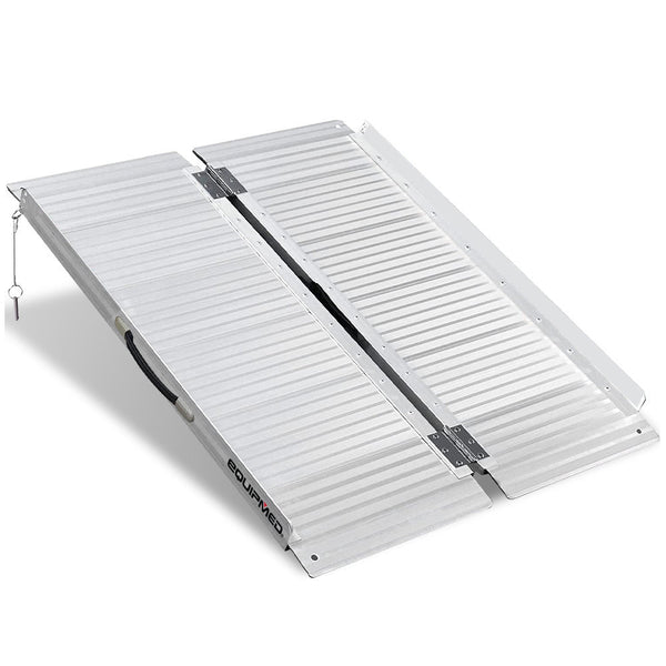 EQUIPMED 91cm Portable Folding Aluminium Access Ramp, 272kg Rated, for Wheelchair, Mobility Scooter, Rollator EQUIPMED