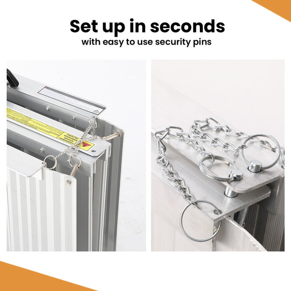 EQUIPMED 152cm Portable Folding Aluminium Access Ramp, 272kg Rated, for Wheelchair, Mobility Scooter, Rollator EQUIPMED