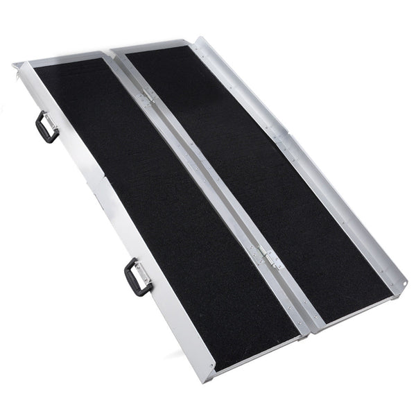 EQUIPMED 182cm Portable Folding Aluminium Access Ramp, 272kg Rated, Black Ultra-Grip, for Wheelchair, Mobility Scooter EQUIPMED