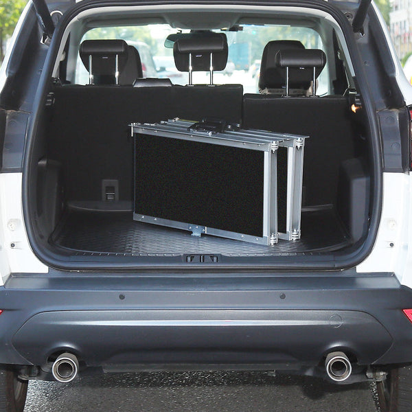 EQUIPMED 182cm Portable Folding Aluminium Access Ramp, 272kg Rated, Black Ultra-Grip, for Wheelchair, Mobility Scooter EQUIPMED