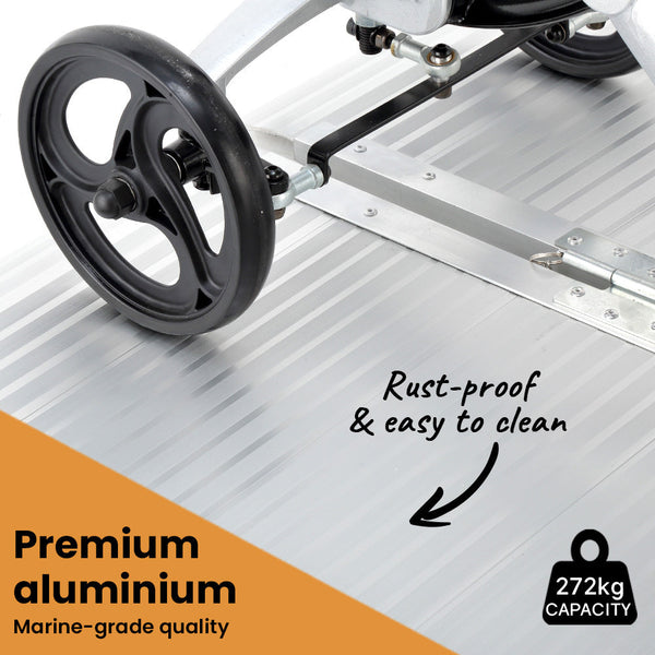 EQUIPMED 182cm Portable Folding Aluminium Access Ramp, 272kg Rated, for Wheelchair, Mobility Scooter, Rollator EQUIPMED