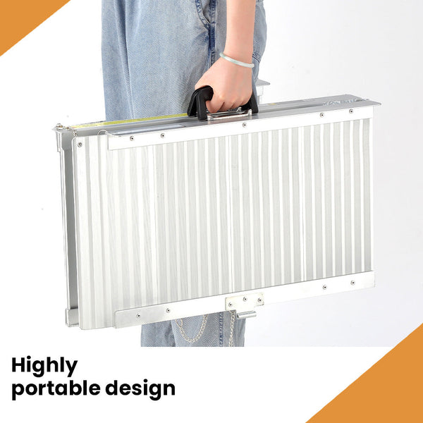 EQUIPMED 182cm Portable Folding Aluminium Access Ramp, 272kg Rated, for Wheelchair, Mobility Scooter, Rollator EQUIPMED