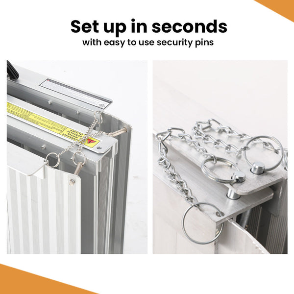 EQUIPMED 182cm Portable Folding Aluminium Access Ramp, 272kg Rated, for Wheelchair, Mobility Scooter, Rollator EQUIPMED