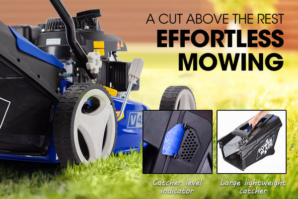 POWERBLADE Lawn Mower 139CC 17 - Petrol Powered Push Lawnmower 4 Stroke Engine Does not apply
