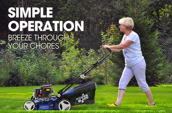 POWERBLADE Lawn Mower 139CC 17 - Petrol Powered Push Lawnmower 4 Stroke Engine Does not apply