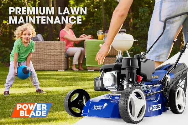 POWERBLADE Lawn Mower 139CC 17 - Petrol Powered Push Lawnmower 4 Stroke Engine Does not apply