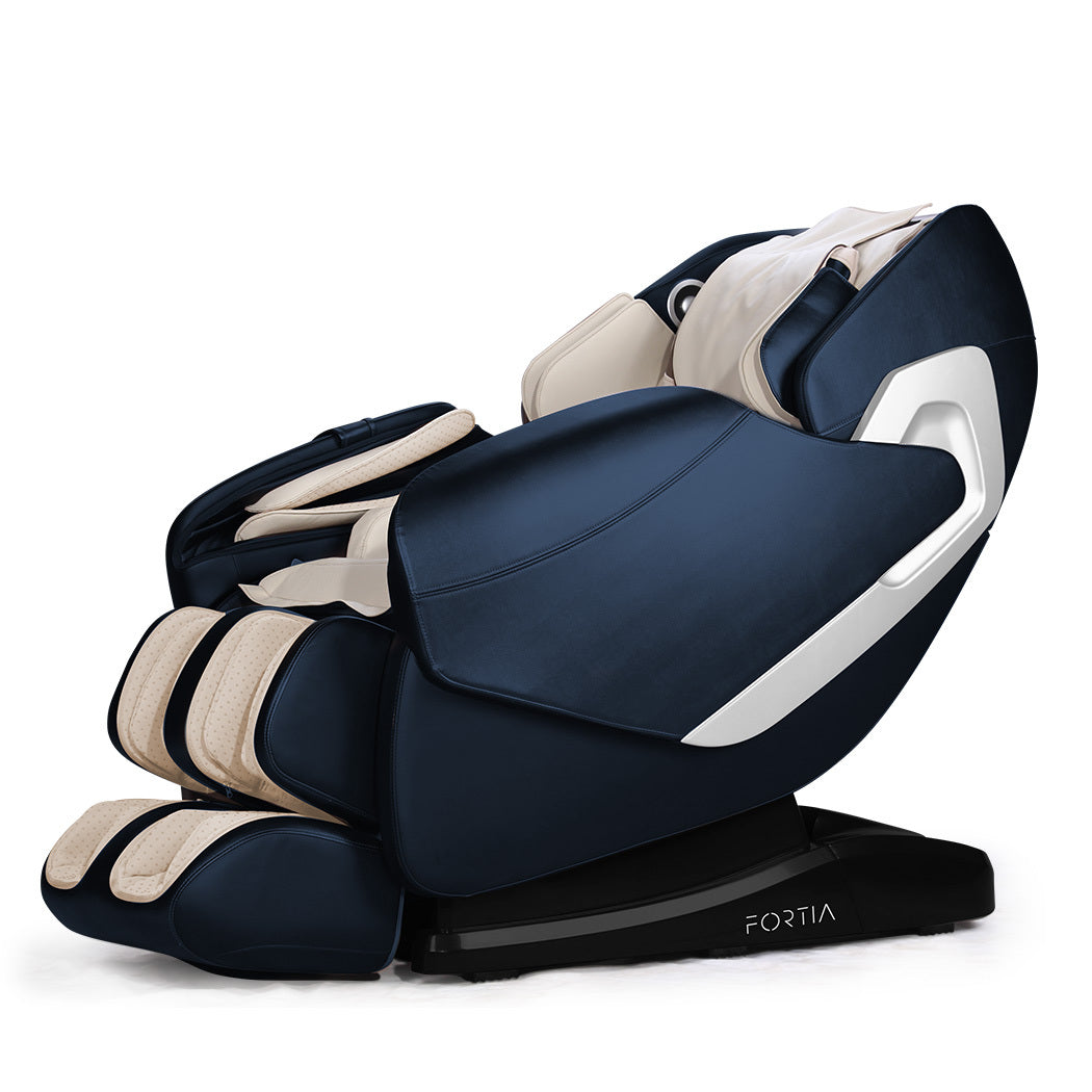 FORTIA Cloud 9 MkII Electric Massage Chair Full Body Zero Gravity with Heat and Bluetooth Navy Blue/Cream Fortia