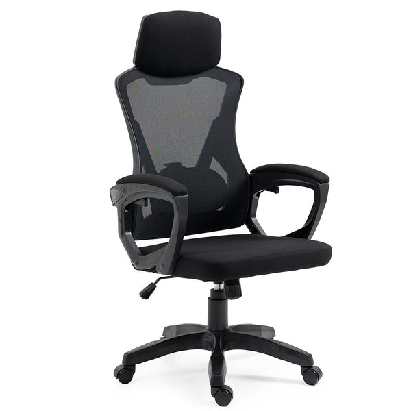 FORTIA Ergonomic Office Desk Chair, Height Adjustable Lumbar Support, Mesh Fabric, Headrest, Black Fortia