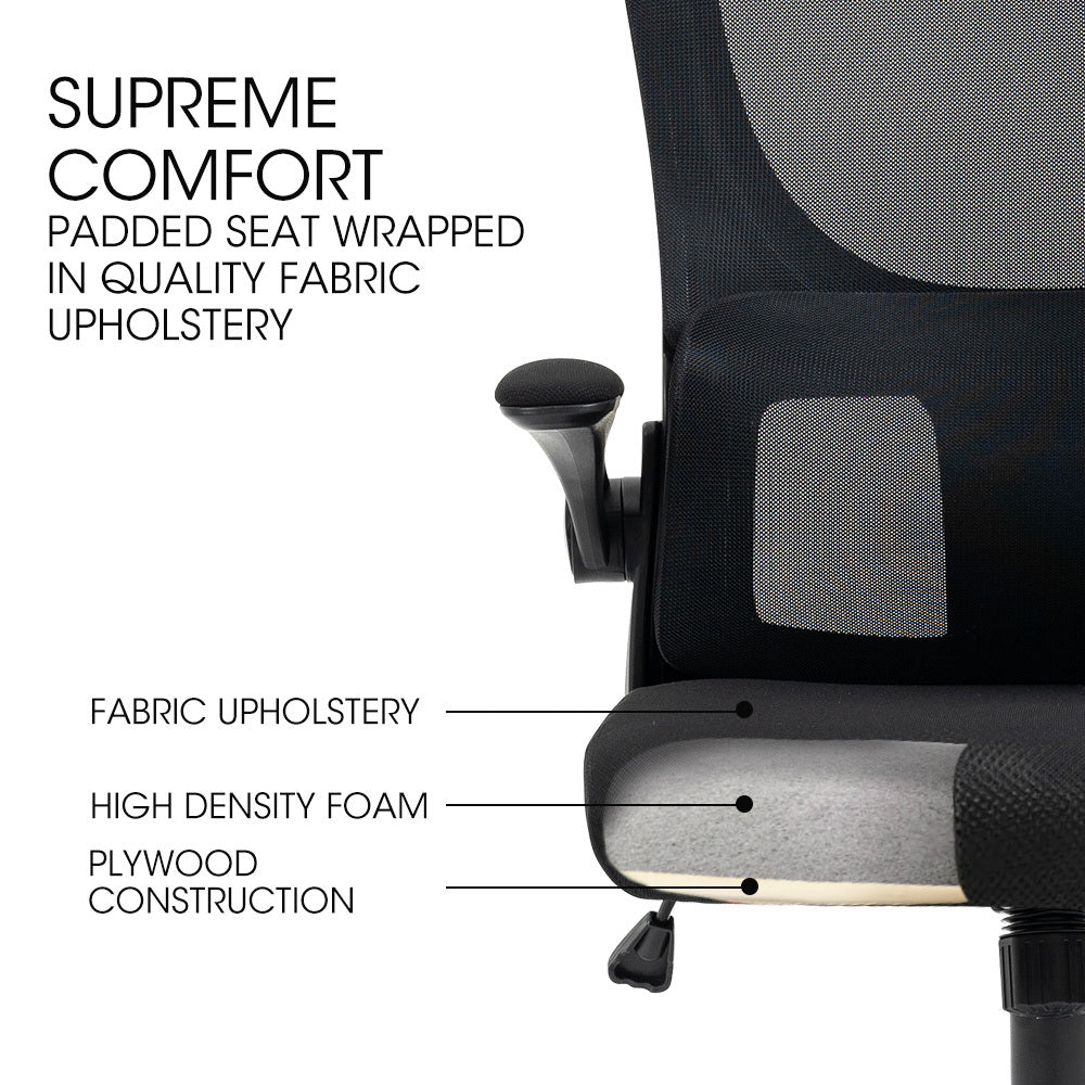 FORTIA Ergonomic Mesh Office Chair Computer Seat Adjustable Recline, Black Fortia