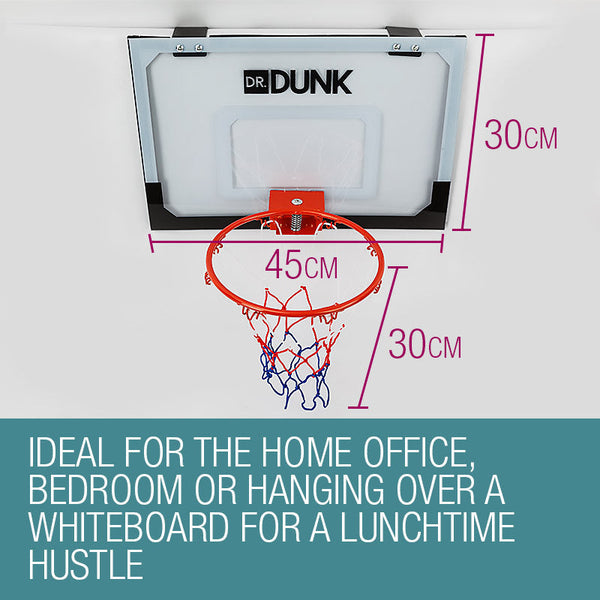 Dr.Dunk Indoor Mini Basketball Hoop Ring Backboard Kit Door Mounted Mount Kid Set Dr.Dunk