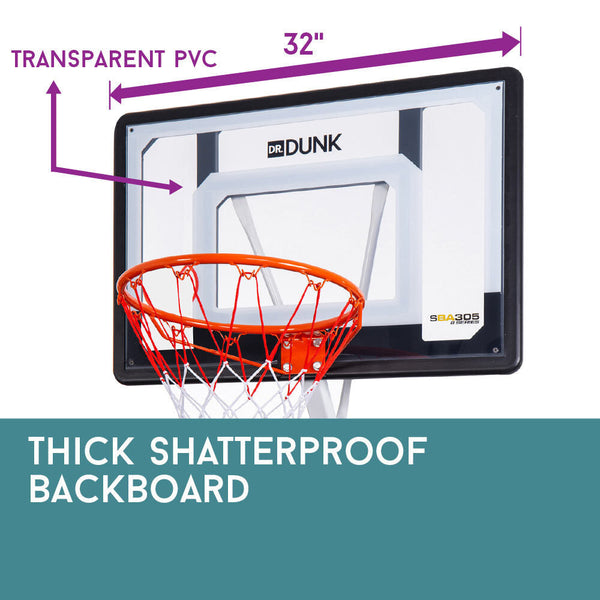 Dr.Dunk Portable Basketball Hoop Stand System Height Adjustable Net Ring Kids Does not apply