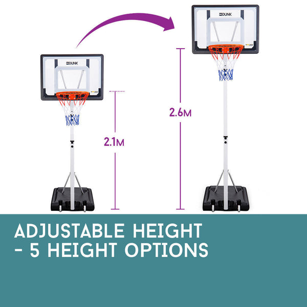 Dr.Dunk Portable Basketball Hoop Stand System Height Adjustable Net Ring Kids Does not apply