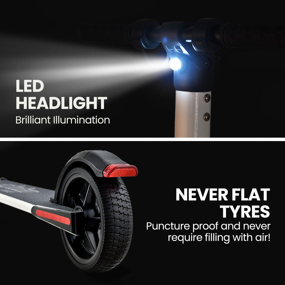 ALPHA Peak Electric Scooter 300W Power Up to 25km/h Adult Teens E-Scooter Easy Fold, White Alpha