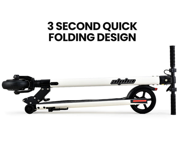ALPHA Peak Electric Scooter 300W Power Up to 25km/h Adult Teens E-Scooter Easy Fold, White Alpha