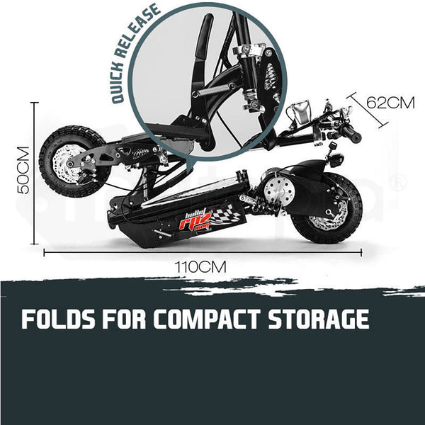 BULLET RPZ1600 Series 1000W Electric Scooter 48V - Turbo w/ LED for Adults/Child Does not apply