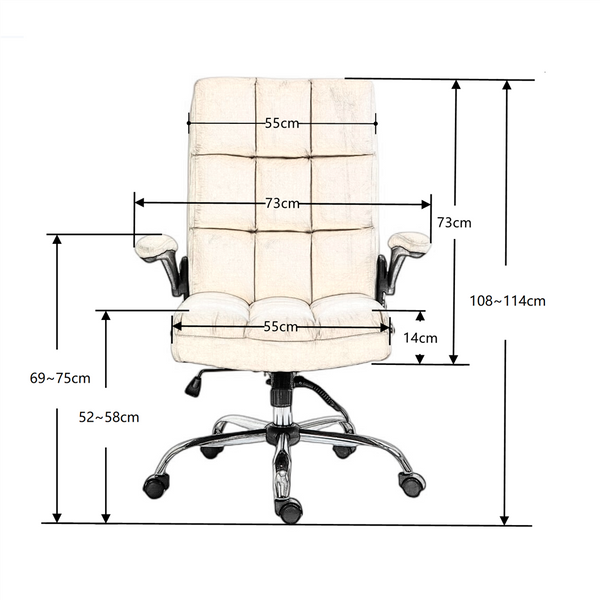 Velvet Home Ergonomic Swivel Adjustable Tilt Angle and Flip-up Arms Office Chair Does not apply