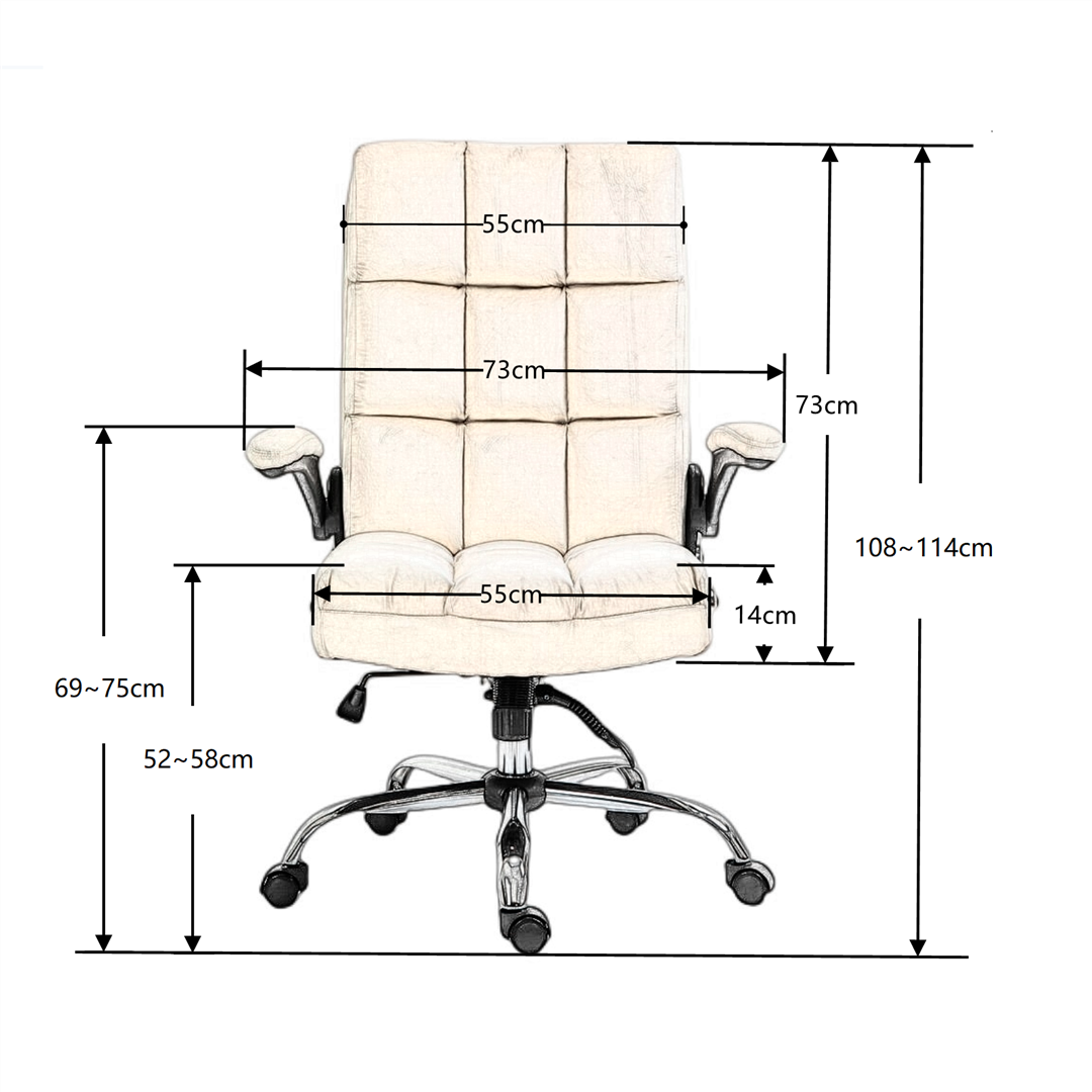 Soft Velvet Home Ergonomic Swivel Adjustable Tilt Angle and Flip-up Arms Office Chair Does not apply