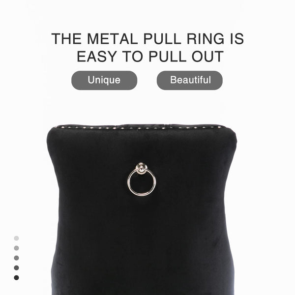 4X Velvet Bar Stools with Studs Trim Wooden Legs Tufted Dining Chairs Kitchen Does not apply