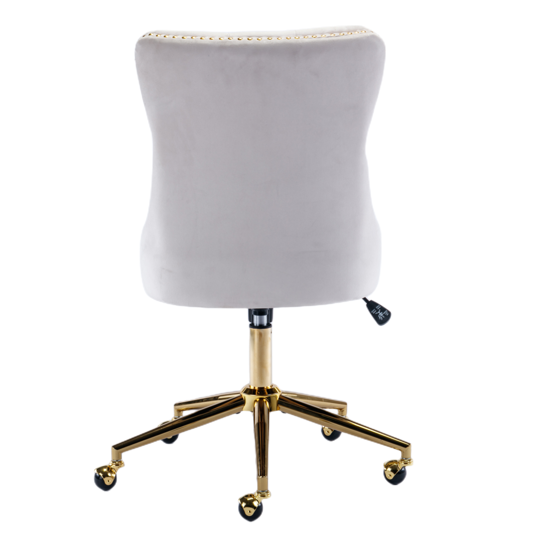 Velvet Home Office Chair- Beige Does not apply