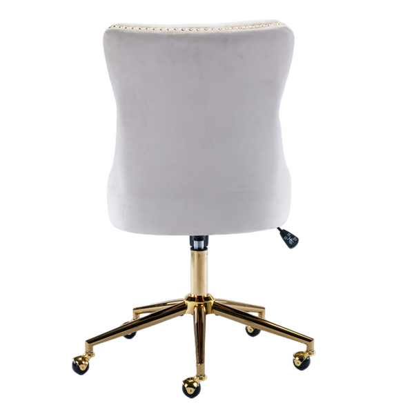 Velvet Home Office Chair- Beige Does not apply