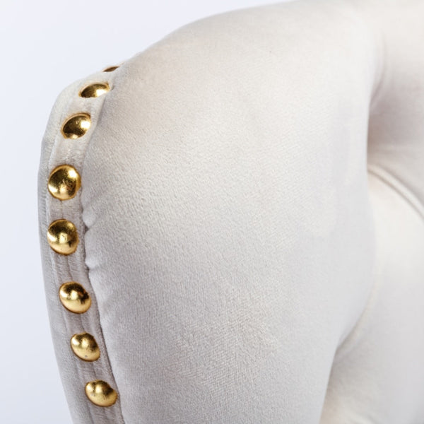 Velvet Home Office Chair- Beige Does not apply