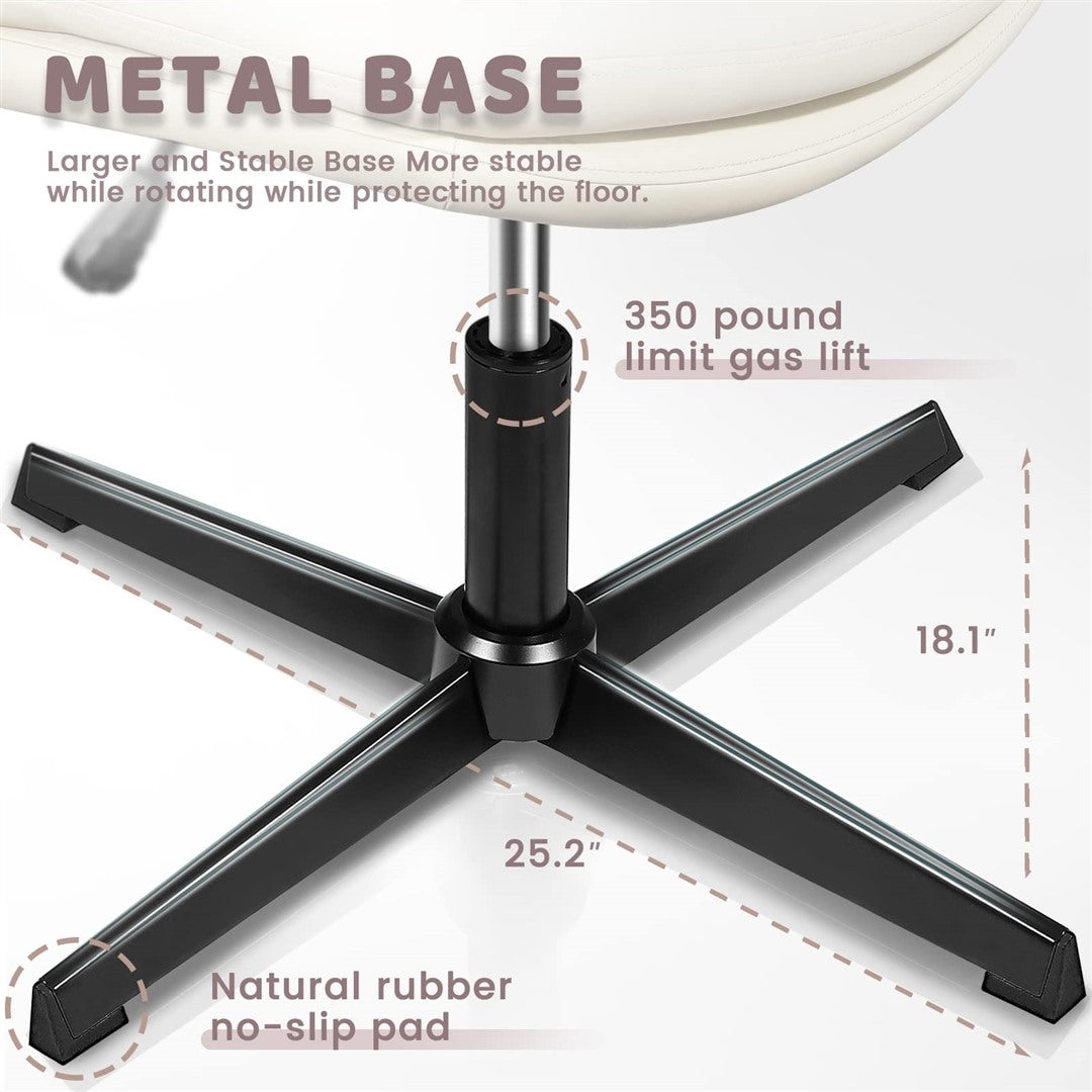 Faux Leather Home Office Chair -Beige Does not apply