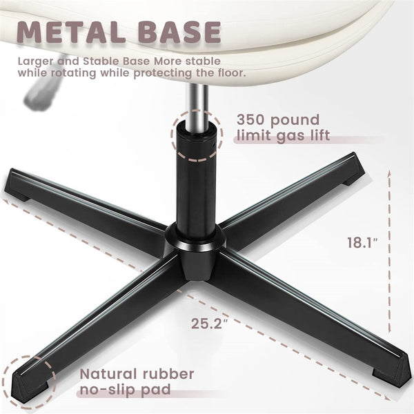 Faux Leather Home Office Chair -Beige Does not apply