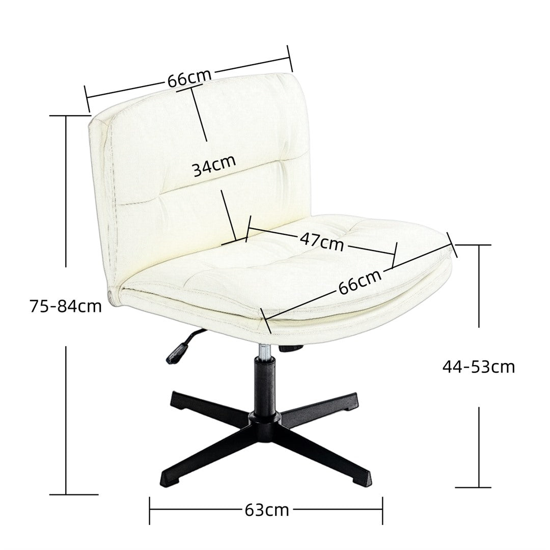Faux Leather Home Office Chair -Beige Does not apply